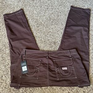 True Religion Brown Baggy Cargo Pants Men’s 38x32 Cotton Blend NWT Y2K Style